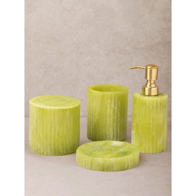 Porto Green Bath Accessories, Set of 4