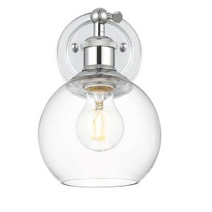 Elegant Lighting Kai 1 light Chrome and Clear Bath Sconce - 1 of 4