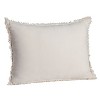 Kumasinova Handmade Lumbar Pillow,Textured Cotton Decorative Pillows for Bed & Couch,Supportive Bed Pillow with Tassel Accents,White+Navy - 3 of 4
