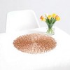 Anna-Kaci 4-Piece Round Spiral Woven Placemat with Textured Swirl Design - 4 of 4