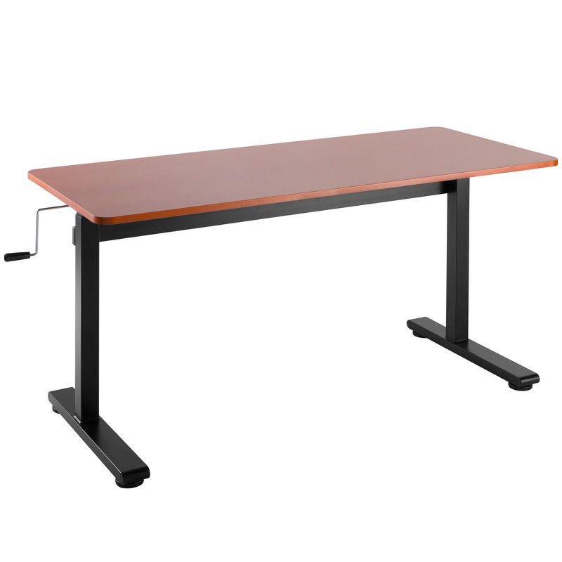 Tranzendesk Standing Desk – 55" Manual Height Adjustable Workstation – Cherry – Stand Steady, 2 of 13