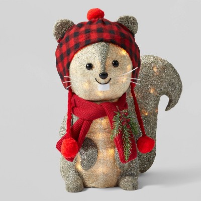 18in Incandescent Sisal Squirrel Christmas Novelty Sculpture - Wondershop™