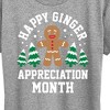 Women's - Instant Message - Happy Ginger Bread Appreciation Month Christmas Short Sleeve Graphic T-Shirt - 2 of 4