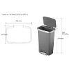 LunaLulinlk 11.9 Gallon Gray Plastic Kitchen Step Trash Can, Kitchen Pedal Step Trash Can - 4 of 4