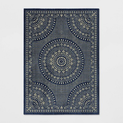 Butterfield Woven Novelty Area Rug Navy - Threshold™