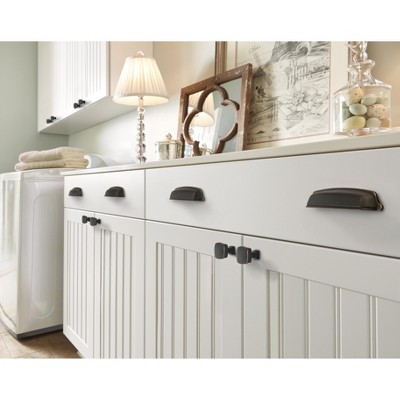 Oil-Rubbed Bronze Square Cabinet Knob with Mounting Hardware