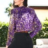 Anna-Kaci Women's Sequin Bedazzled Long Sleeve Bolero - 4 of 4