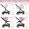 Baby Stroller for Newborn, 4 Modes Convertible Toddler Stroller, High Landscape Pushchair with Reversible Seat - 2 of 4
