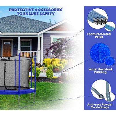 14' Blue Round Trampoline with Safety Enclosure System