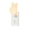 Globe Electric Auto On Off Neon Peace Sign Night Light: LED Peace Sign Lighting, Green, Novelty Nightlights, Electric - 2 of 4