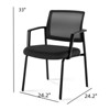 FONTOI Arm Chairs, Upholstered Stacking Chairs with Breathable Mesh Backrest, Stackable Chairs for Home Office, Black, 24.2"*33"*24.2" - 2 of 4