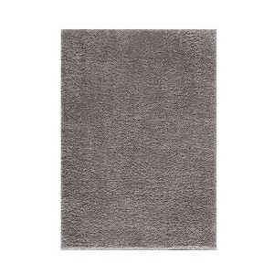 NAYSAYE Super Soft Polyester Shag 6' x 4' Area Rug Plush Cozy High Pile Machine Woven Durable Easy Care for Living Room and Bedroom, Gray - 1 of 4