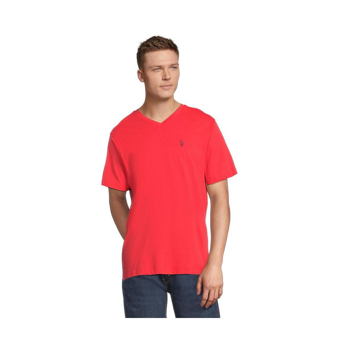 U.S. POLO ASSN. Men's Solid V-Neck T-Shirt | Short Sleeve Casual Cotton Tee - thumbnail 3
