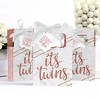 Big Dot of Happiness It's Twin Girls - Pink and Rose Gold Twins Baby Shower Favor Boxes - Set of 12 - 3 of 4