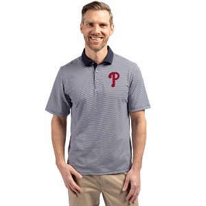 Philadelphia Phillies Cutter & Buck Virtue Eco Pique Micro Stripe Recycled Mens Big & Tall Polo - 1 of 1