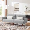 NicBex Convertible Sleeper Chair,Modern Linen  Sofa Bed with Wooden Legs and 2 Pillows,Couches with Adjustable Back  for Living Room - 2 of 4