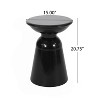 Naysaye Outdoor Flared Shaped End Table, Metal Side Table with Round Base for Home Lawn Garden Patio, Black, 15"*15"*20.75" - 3 of 4