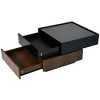 CAVINAS Coffee Tables for Living Room Square 360°Rotating Coffee Table Modern Center Table with 2 Drawers, Swivel Tabletop and Storage for Apartment - 2 of 4
