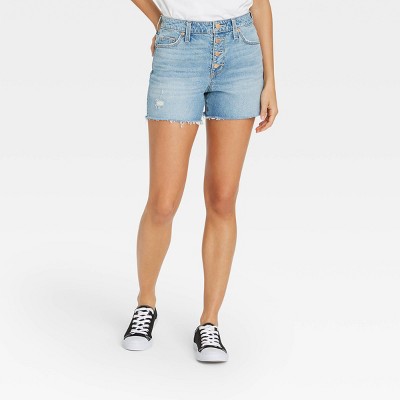 High waisted jean outlet shorts target