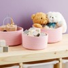 Farmlyn Creek 3-Pack Cotton Woven Baskets for Storage, Pink Rope Montessori Organizer Set for Storing Supplies ( 3 Sizes in Small, Medium and Large) - image 4 of 4