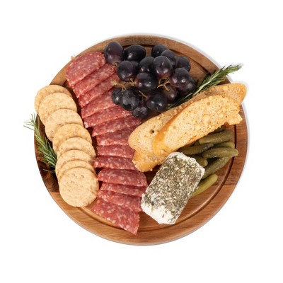 Acacia Wood Round Cheese Serving Board with Tools Set