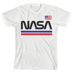 NASA Red White and Blue Logo White T-shirt Toddler Boy to Youth Boy - 1 of 3
