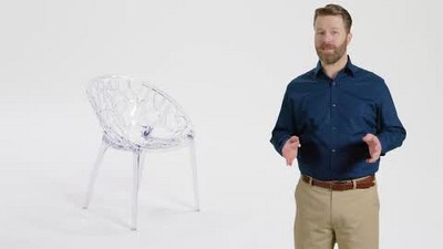 Elegant Transparent Cut-Out Design Stacking Accent Chair