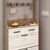 Vynxaria White Narrow Shoe Cabinet 3 Flip-Down Doors,2 Drawers, PB and MDF Material, 2-Position Adjustable Storage for Hallway - 4 of 4
