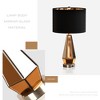 ROTTOGOON Set of 2 Mirrored Glass Bedside Table Lamps with 2 USB Ports for Bedrooms Modern Nightstand Lamps with Gold Black Fabric Shade - 4 of 4