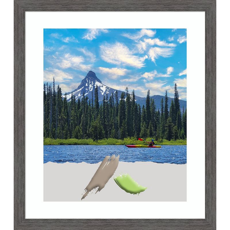 Amanti Art Pinstripe Plank Grey Thin Picture Frame, 1 of 10