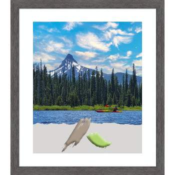 Amanti Art Pinstripe Plank Grey Thin Picture Frame