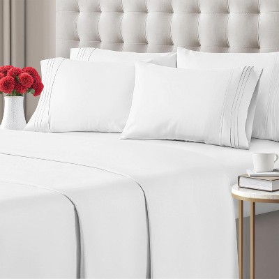 Cgk Linens 6 Piece Microfiber Solid Sheet Set In White, Size Full : Target