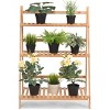 Tangkula Folding Flower Display Bamboo Garden 3Tier Plant Shelf - 2 of 4
