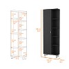 Akoasm Mirror Linen Bathroom Medicine Storage Cabinet With Interior & External Shelves-Black - 2 of 4