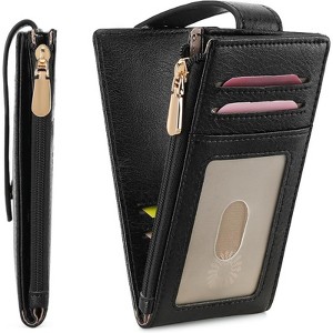 FATMOON Women’s Genuine Leather Bifold Wallet with Built-in AirTag Case – Slim RFID-Blocking Credit Card Holder for Everyday Use, Travel & Gift - 1 of 4