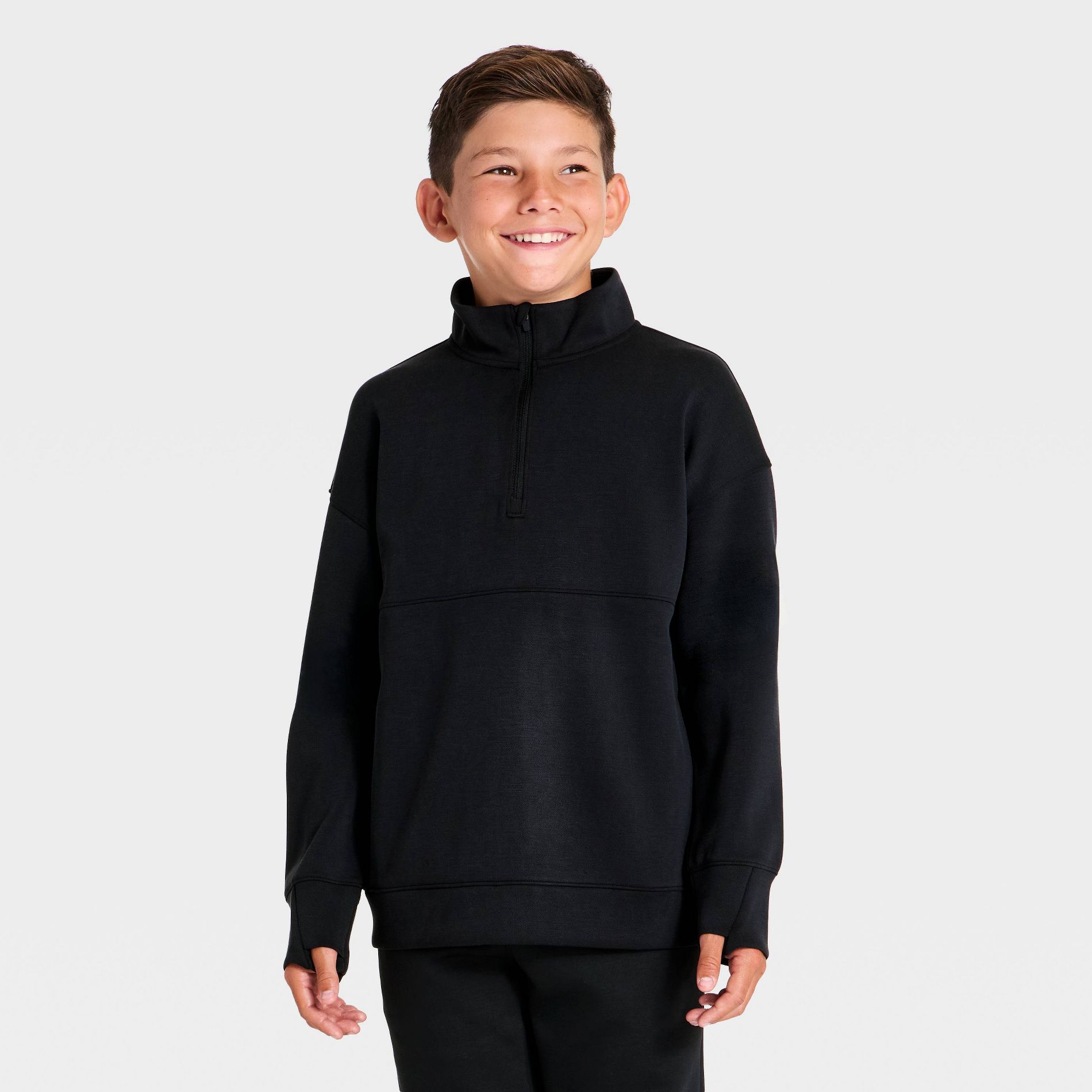 Boys' Spacer 1/2 Zip-Up Banded Collar Sweatshirt - All In Motion™