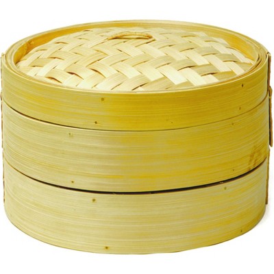 Norpro Two Tier Natural Bamboo Steamer with Lid