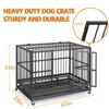 Medium/Large Heavy Duty Steel Dog Crate Indestructible Escape-Proof Kennel w/360° Wheels & Removable Tray - 4 of 4