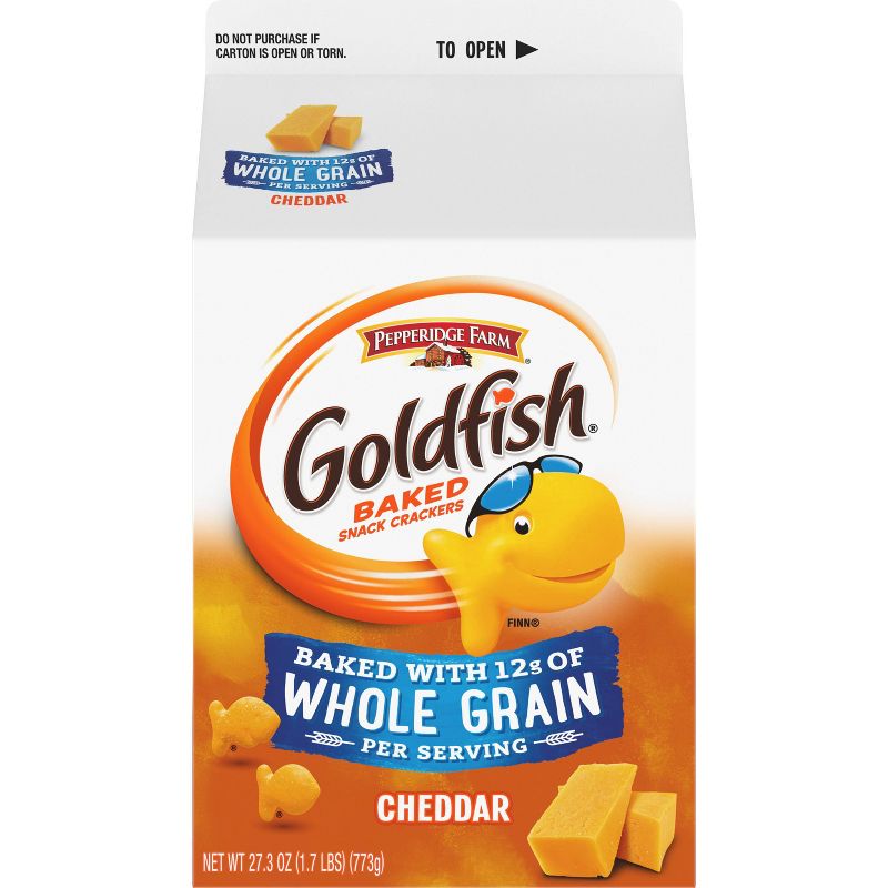 Goldfish Cheddar Crackers Baked with Whole Grain - 27.3oz, 1 of 10