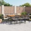 vidaXL Garden Dining Set Black, Cream White - 70.9" Table Length Chair 9 - 2 of 4