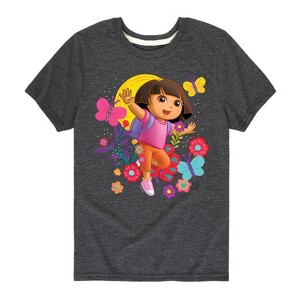 Boys' - Dora the Explorer - Flowers And Butterflies Short Sleeve Graphic T-Shirt - 1 of 3