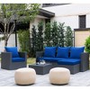 ARTPLAN Indoor/Outdoor All Weather Chair Cushions Set Deep Seat Back Pillows Outdoor Cushions for Patio Furniture - 2 of 4