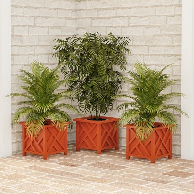 Terracotta Lattice Square Planter Box for Outdoor Spaces