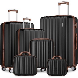 LLHZSY 6 Pcs Lightweight ABS Hardshell Suitcase Set with Wheels - 1 of 4
