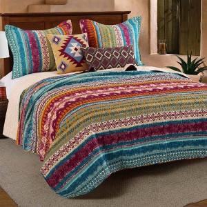 Greenland Home Fashion Southwest Oversized Painted Desert Bedding Bonus Set with Pillow, Siesta - Full/Queen - 1 of 4