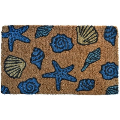 Imports Décor Decorated Coir Doormat, Sea Shells, 18 by 30-Inch