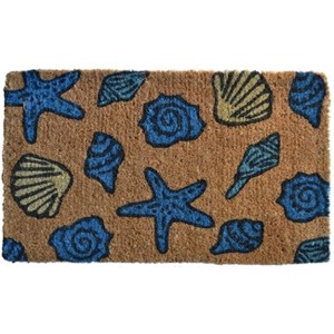 Imports Décor Decorated Coir Doormat, Sea Shells, 18 by 30-Inch - 1 of 4