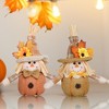 BABYYER Scarecrow Plush Doll, Fall Harvest Scarecrow with Flower and Leaf Detail for Thanksgiving Tabletop Decor and Autumn Gift - 3 of 4