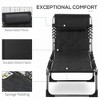 Gulches Padded Folding Chaise Lounge Chair, Outdoor 6-Level Reclining Camping Tanning Chair with Headrest for Beach, Yard, Patio, Pool, Black - 4 of 4