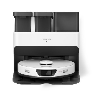 Roborock S7 Max Ultra Robot Vacuum White: Smart Mapping, Self-Emptying, Tangle-Free, Pet Hair, Multi-Surface, App Control - 1 of 4